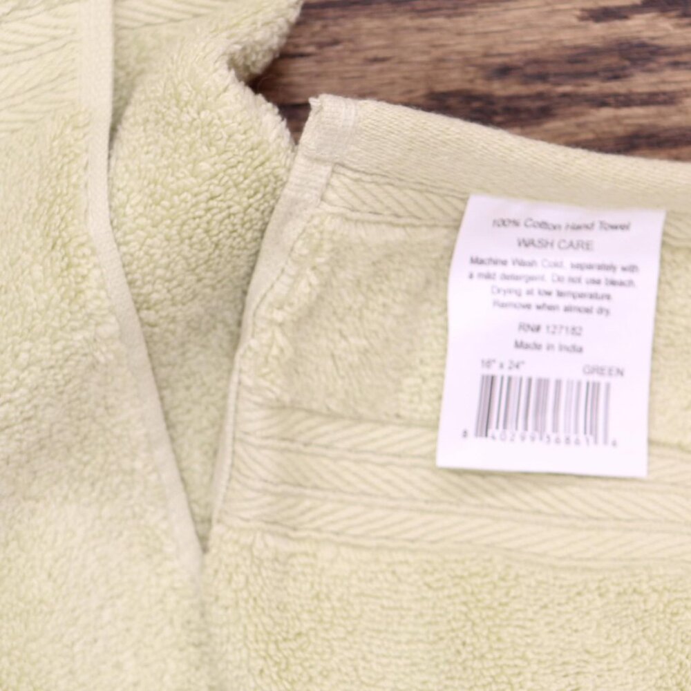 NEW Home Weavers Elegance Essentials 4-pc. Solid Hand Towel Yellow Green 16x24 - Picture 5 of 5